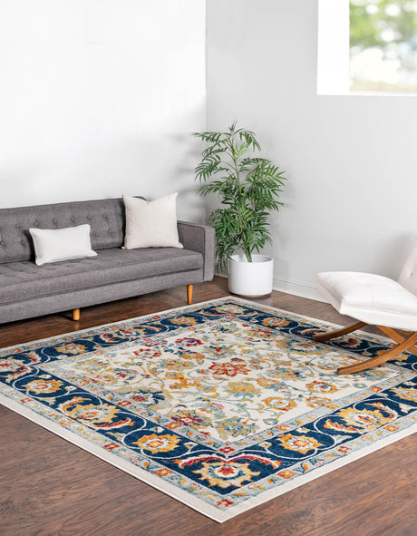 Multicolor 7' 10 x 7' 10 Aurelia Square Area Rug 100% Polypropylene & Jute Backing Living Dining Room Bedroom Office Traditional Carpet for Sale at Rug Engine