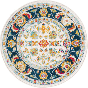 Multicolor 3' x 3' Aurelia Round Area Rug 100% Polypropylene & Jute Backing Living Dining Room Bedroom Office Traditional Carpet for Sale at Rug Engine