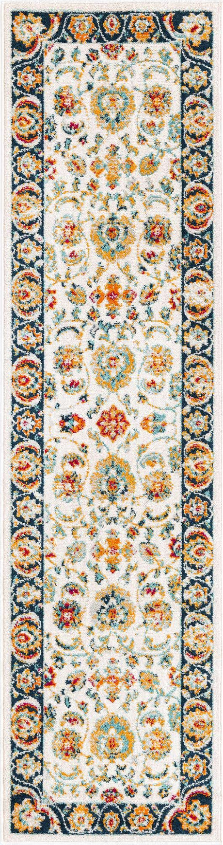 Multicolor 2' x 8' Aurelia Runner Area Rug 100% Polypropylene & Jute Backing Living Dining Room Bedroom Office Traditional Carpet for Sale at Rug Engine