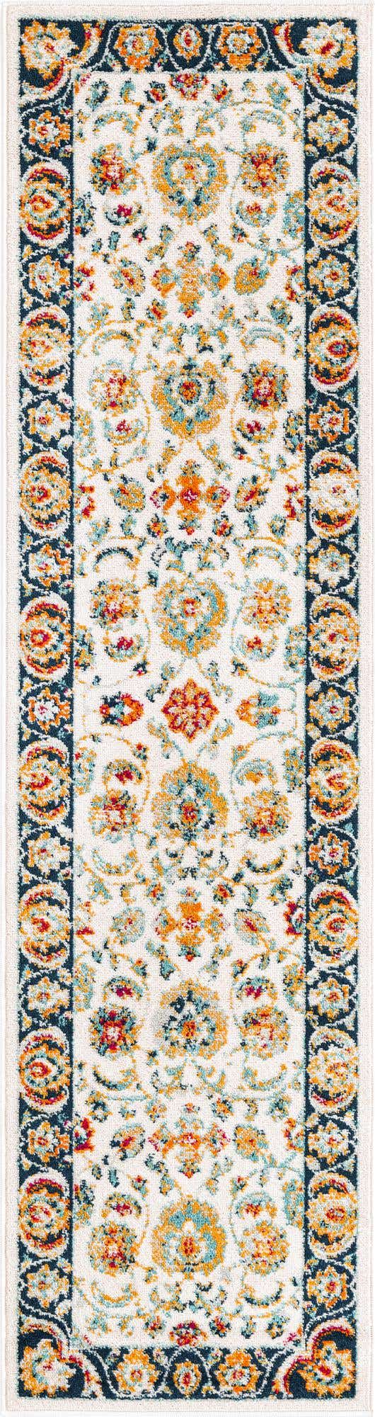 Multicolor 2' x 8' Aurelia Runner Area Rug 100% Polypropylene & Jute Backing Living Dining Room Bedroom Office Traditional Carpet for Sale at Rug Engine