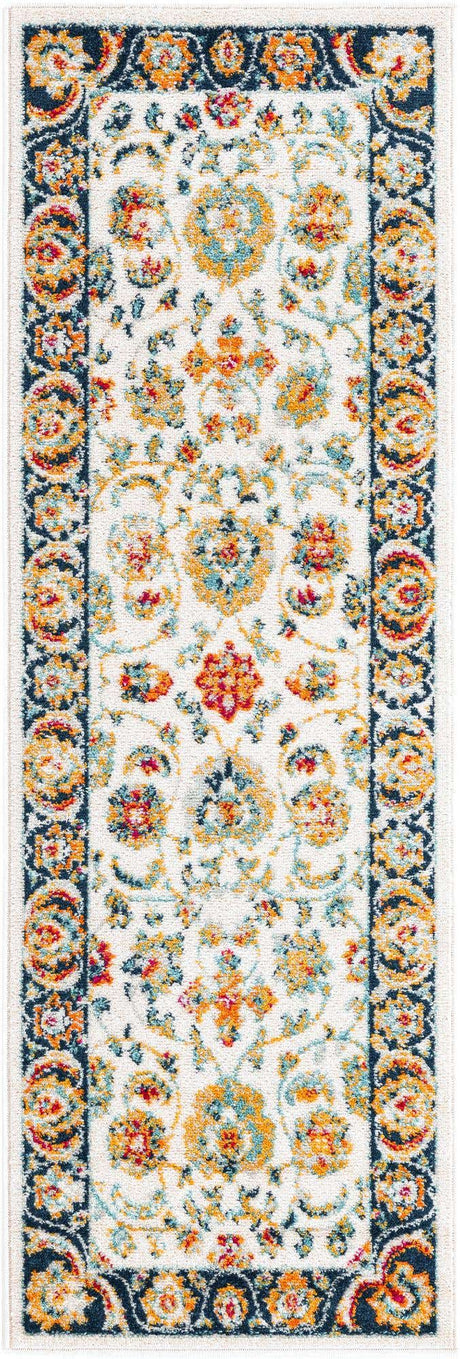 Multicolor 2' x 6' Aurelia Runner Area Rug 100% Polypropylene & Jute Backing Living Dining Room Bedroom Office Traditional Carpet for Sale at Rug Engine