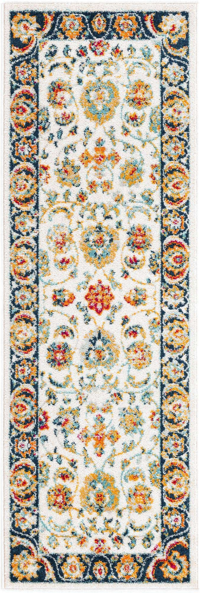 Multicolor 2' x 6' Aurelia Runner Area Rug 100% Polypropylene & Jute Backing Living Dining Room Bedroom Office Traditional Carpet for Sale at Rug Engine