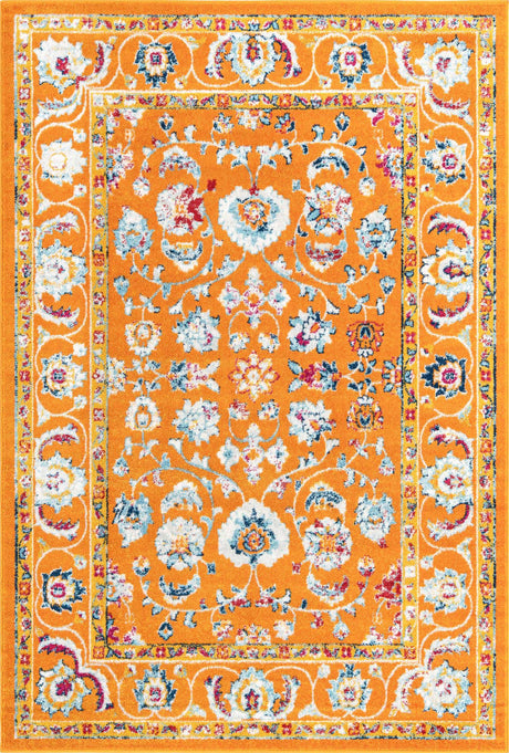 Orange 6' x 9' Aurelia Rectangle Area Rug 100% Polypropylene & Jute Backing Living Dining Room Bedroom Office Traditional Carpet for Sale at Rug Engine