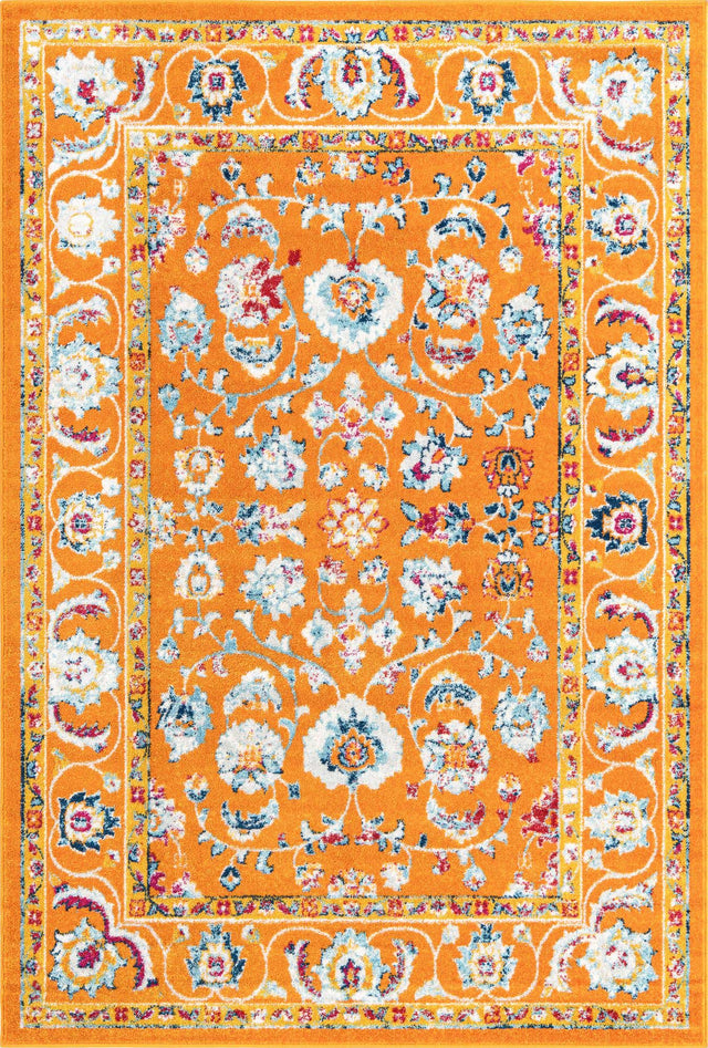 Orange 6' x 9' Aurelia Rectangle Area Rug 100% Polypropylene & Jute Backing Living Dining Room Bedroom Office Traditional Carpet for Sale at Rug Engine