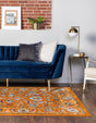 Orange 9' x 12' Aurelia Rectangle Area Rug 100% Polypropylene & Jute Backing Living Dining Room Bedroom Office Traditional Carpet for Sale at Rug Engine