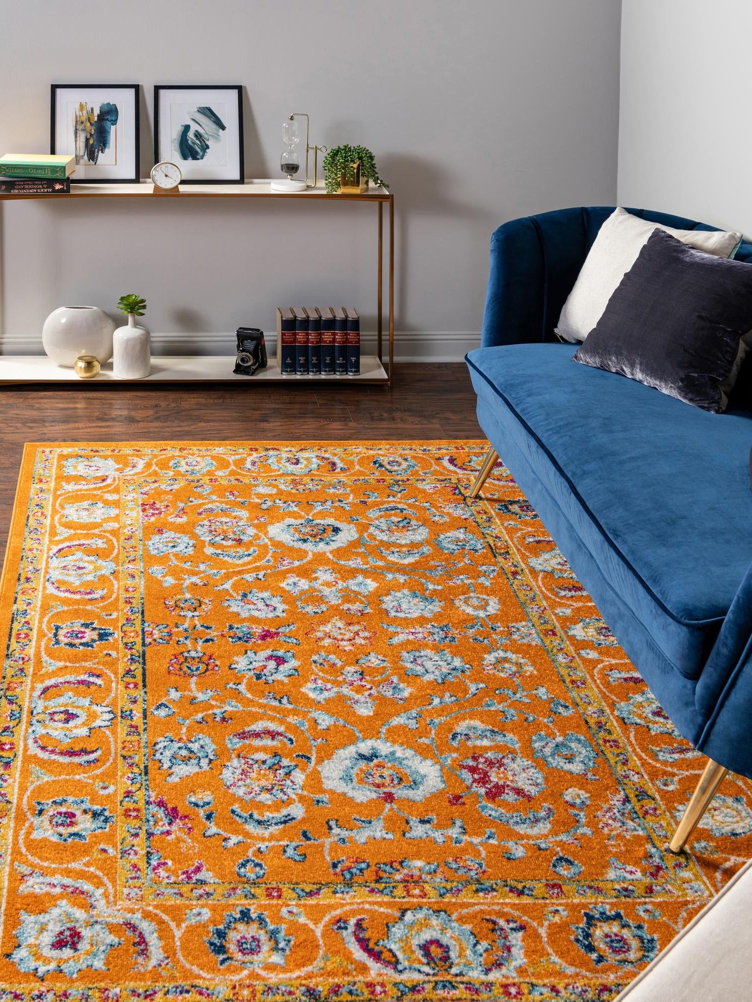 Orange 9' x 12' Aurelia Rectangle Area Rug 100% Polypropylene & Jute Backing Living Dining Room Bedroom Office Traditional Carpet for Sale at Rug Engine