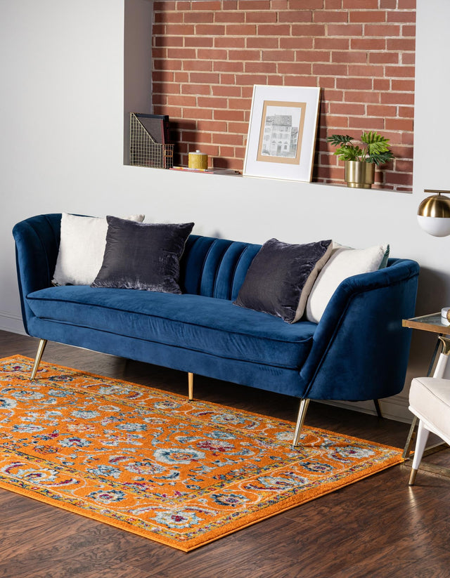 Orange 6' x 9' Aurelia Rectangle Area Rug 100% Polypropylene & Jute Backing Living Dining Room Bedroom Office Traditional Carpet for Sale at Rug Engine