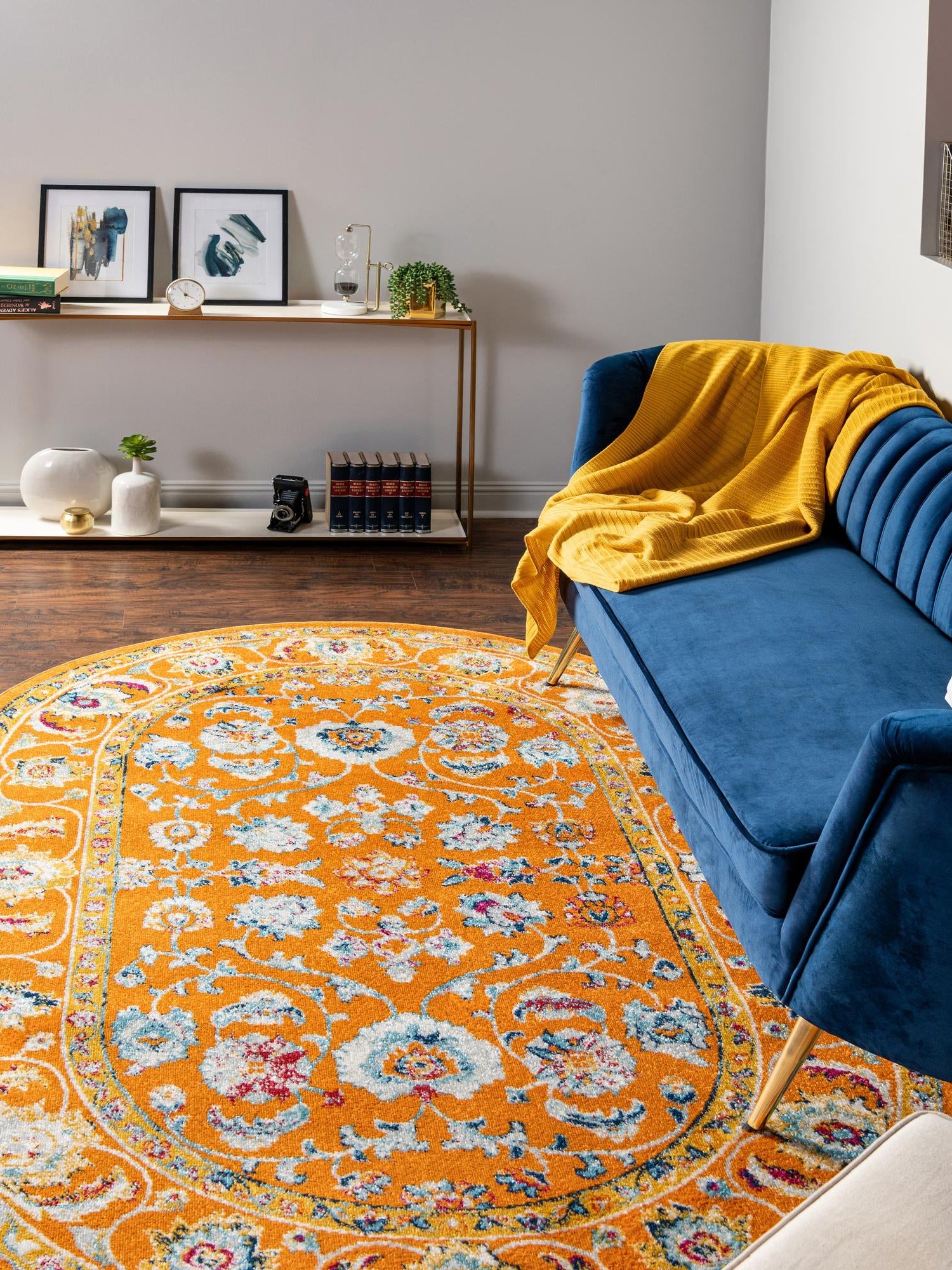 Orange 4' x 6' Aurelia Oval Area Rug 100% Polypropylene & Jute Backing Living Dining Room Bedroom Office Traditional Carpet for Sale at Rug Engine