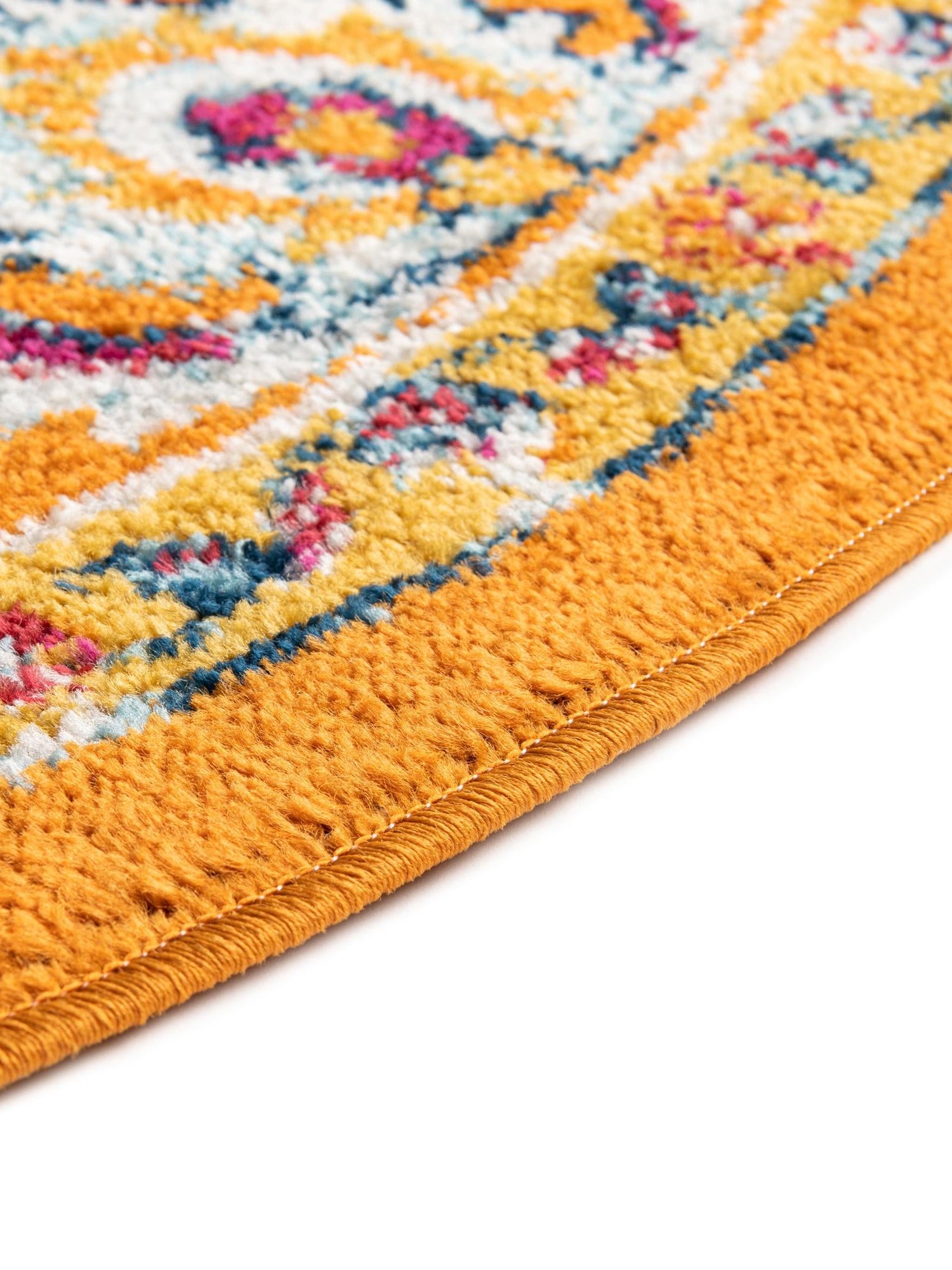 Orange 5' x 5' Aurelia Round Area Rug 100% Polypropylene & Jute Backing Living Dining Room Bedroom Office Traditional Carpet for Sale at Rug Engine