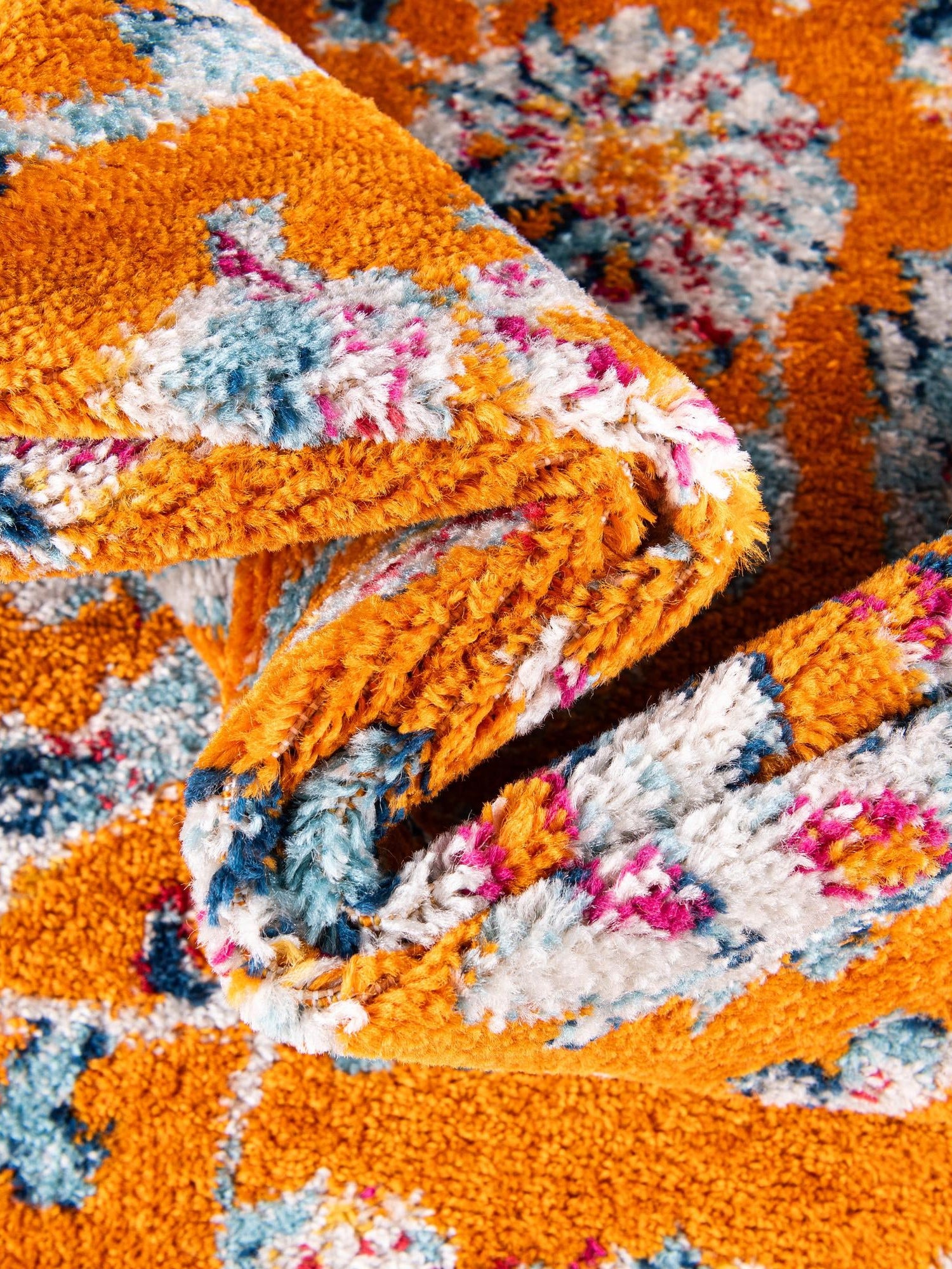 Orange 5' x 5' Aurelia Round Area Rug 100% Polypropylene & Jute Backing Living Dining Room Bedroom Office Traditional Carpet for Sale at Rug Engine