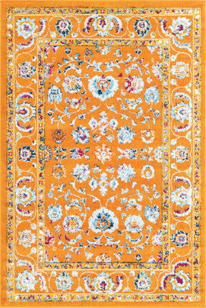 Orange 4' x 6' Aurelia Rectangle Area Rug 100% Polypropylene & Jute Backing Living Dining Room Bedroom Office Traditional Carpet for Sale at Rug Engine