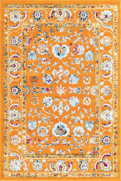 Orange 4' x 6' Aurelia Rectangle Area Rug 100% Polypropylene & Jute Backing Living Dining Room Bedroom Office Traditional Carpet for Sale at Rug Engine