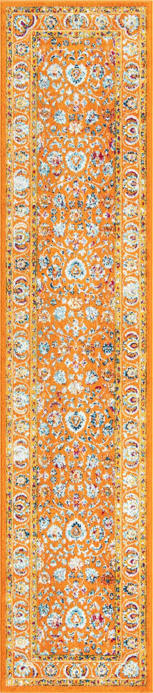 Orange 2' 7 x 12' Aurelia Runner Area Rug 100% Polypropylene & Jute Backing Living Dining Room Bedroom Office Traditional Carpet for Sale at Rug Engine