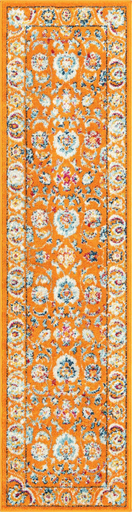 Orange 2' x 8' Aurelia Runner Area Rug 100% Polypropylene & Jute Backing Living Dining Room Bedroom Office Traditional Carpet for Sale at Rug Engine