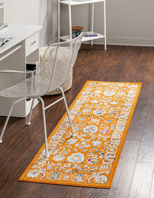 Orange 2' 7 x 12' Aurelia Runner Area Rug 100% Polypropylene & Jute Backing Living Dining Room Bedroom Office Traditional Carpet for Sale at Rug Engine