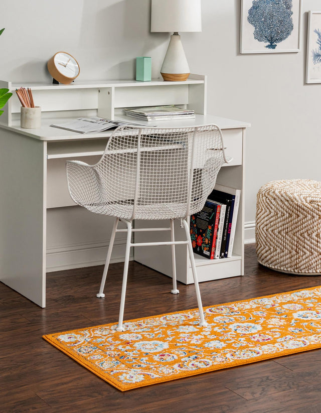 Orange 2' 7 x 12' Aurelia Runner Area Rug 100% Polypropylene & Jute Backing Living Dining Room Bedroom Office Traditional Carpet for Sale at Rug Engine