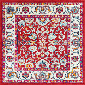 Magenta 7' 10 x 7' 10 Aurelia Square Area Rug 100% Polypropylene & Jute Backing Living Dining Room Bedroom Office Traditional Carpet for Sale at Rug Engine
