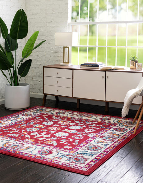 Magenta 4' x 4' Aurelia Square Area Rug 100% Polypropylene & Jute Backing Living Dining Room Bedroom Office Traditional Carpet for Sale at Rug Engine