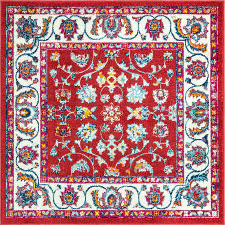 Magenta 6' x 6' Aurelia Square Area Rug 100% Polypropylene & Jute Backing Living Dining Room Bedroom Office Traditional Carpet for Sale at Rug Engine