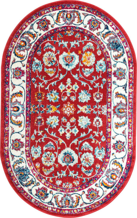 Magenta 5' x 8' Aurelia Oval Area Rug 100% Polypropylene & Jute Backing Living Dining Room Bedroom Office Traditional Carpet for Sale at Rug Engine