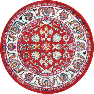 Magenta 5' x 5' Aurelia Round Area Rug 100% Polypropylene & Jute Backing Living Dining Room Bedroom Office Traditional Carpet for Sale at Rug Engine