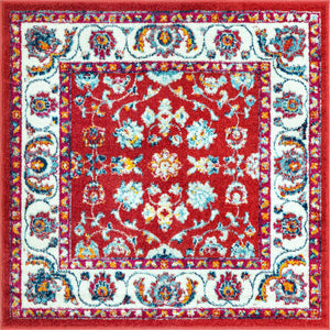 Magenta 4' x 4' Aurelia Square Area Rug 100% Polypropylene & Jute Backing Living Dining Room Bedroom Office Traditional Carpet for Sale at Rug Engine