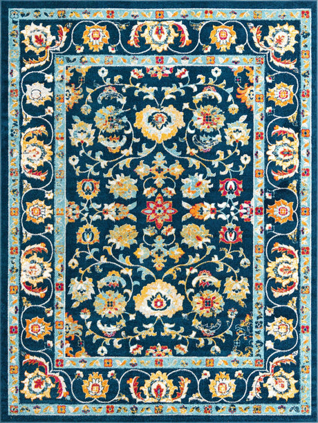 Navy Blue 9' x 12' Aurelia Rectangle Area Rug 100% Polypropylene & Jute Backing Living Dining Room Bedroom Office Traditional Carpet for Sale at Rug Engine