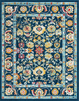 Navy Blue 7' 10 x 10' Aurelia Rectangle Area Rug 100% Polypropylene & Jute Backing Living Dining Room Bedroom Office Traditional Carpet for Sale at Rug Engine