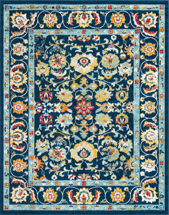 Navy Blue 7' 10 x 10' Aurelia Rectangle Area Rug 100% Polypropylene & Jute Backing Living Dining Room Bedroom Office Traditional Carpet for Sale at Rug Engine