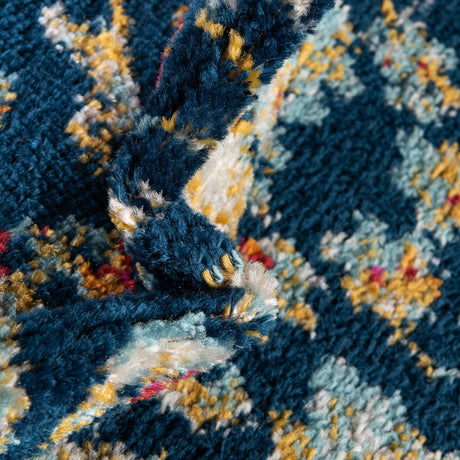Navy Blue 7' x 7' Aurelia Octagon Area Rug 100% Polypropylene & Jute Backing Living Dining Room Bedroom Office Traditional Carpet for Sale at Rug Engine