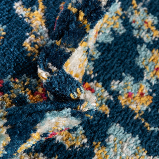 Navy Blue 7' x 7' Aurelia Octagon Area Rug 100% Polypropylene & Jute Backing Living Dining Room Bedroom Office Traditional Carpet for Sale at Rug Engine