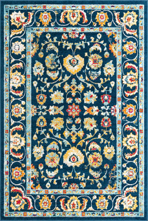 Navy Blue 6' x 9' Aurelia Rectangle Area Rug 100% Polypropylene & Jute Backing Living Dining Room Bedroom Office Traditional Carpet for Sale at Rug Engine