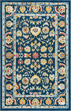 Navy Blue 5' x 8' Aurelia Rectangle Area Rug 100% Polypropylene & Jute Backing Living Dining Room Bedroom Office Traditional Carpet for Sale at Rug Engine