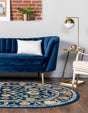 Navy Blue 4' x 6' Aurelia Oval Area Rug 100% Polypropylene & Jute Backing Living Dining Room Bedroom Office Traditional Carpet for Sale at Rug Engine
