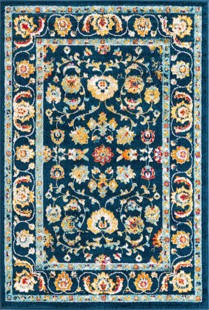 Navy Blue 4' x 6' Aurelia Rectangle Area Rug 100% Polypropylene & Jute Backing Living Dining Room Bedroom Office Traditional Carpet for Sale at Rug Engine