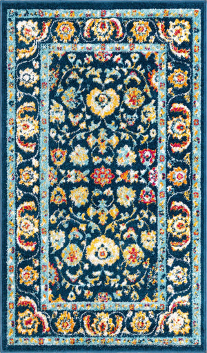 Navy Blue 3' x 5' 3 Aurelia Rectangle Area Rug 100% Polypropylene & Jute Backing Living Dining Room Bedroom Office Traditional Carpet for Sale at Rug Engine