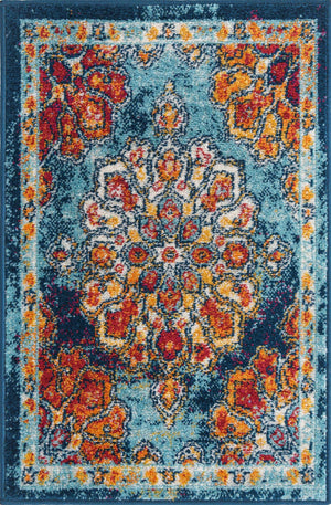Multicolor 2' x 3' Parker Rectangle Area Rug Traditional Motif Classic Design Stain Resistant Carpet for Living, Dining, Bedrooms, Kitchen, Office for Sale at Rug Engine