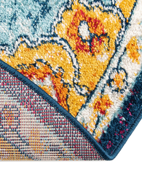 Multicolor 5' x 5' Parker Round Area Rug Traditional Motif Classic Design Stain Resistant Carpet for Living, Dining, Bedrooms, Kitchen, Office for Sale at Rug Engine