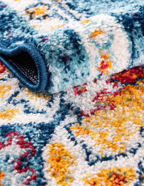 Multicolor 5' x 5' Parker Octagon Area Rug Traditional Motif Classic Design Stain Resistant Carpet for Living, Dining, Bedrooms, Kitchen, Office for Sale at Rug Engine
