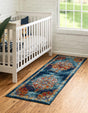 Multicolor 2' 7 x 12' Parker Runner Area Rug Traditional Motif Classic Design Stain Resistant Carpet for Living, Dining, Bedrooms, Kitchen, Office for Sale at Rug Engine