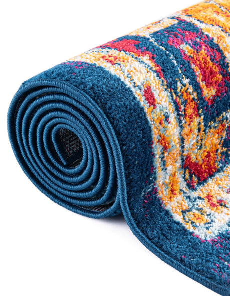 Multicolor 2' x 6' Parker Runner Area Rug Traditional Motif Classic Design Stain Resistant Carpet for Living, Dining, Bedrooms, Kitchen, Office for Sale at Rug Engine