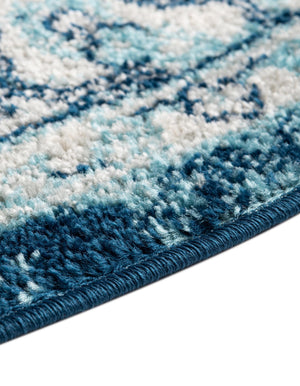 Navy Blue 7' 10 x 10' Parker Oval Area Rug Traditional Motif Classic Design Stain Resistant Carpet for Living, Dining, Bedrooms, Kitchen, Office for Sale at Rug Engine