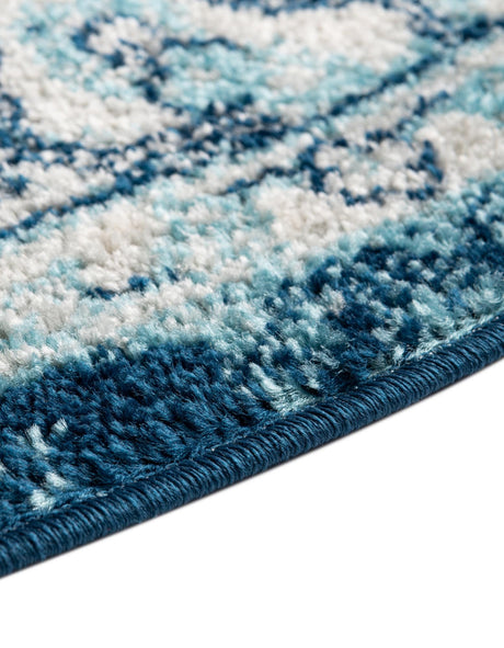 Navy Blue 7' 10 x 10' Parker Oval Area Rug Traditional Motif Classic Design Stain Resistant Carpet for Living, Dining, Bedrooms, Kitchen, Office for Sale at Rug Engine