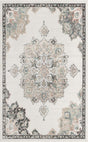 Ivory 5' x 8' Parker Rectangle Area Rug Traditional Motif Classic Design Stain Resistant Carpet for Living, Dining, Bedrooms, Kitchen, Office for Sale at Rug Engine