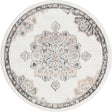 Ivory 3' 3 x 3' 3 Parker Round Area Rug Traditional Motif Classic Design Stain Resistant Carpet for Living, Dining, Bedrooms, Kitchen, Office for Sale at Rug Engine