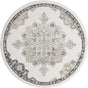 Ivory 5' x 5' Parker Round Area Rug Traditional Motif Classic Design Stain Resistant Carpet for Living, Dining, Bedrooms, Kitchen, Office for Sale at Rug Engine