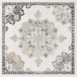 Ivory 7' 10 x 7' 10 Parker Square Area Rug Traditional Motif Classic Design Stain Resistant Carpet for Living, Dining, Bedrooms, Kitchen, Office for Sale at Rug Engine