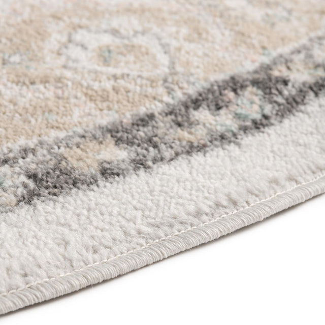 Ivory 5' x 8' Parker Oval Area Rug Traditional Motif Classic Design Stain Resistant Carpet for Living, Dining, Bedrooms, Kitchen, Office for Sale at Rug Engine