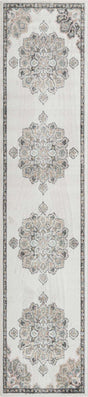 Ivory 2' 7 x 12' Parker Runner Area Rug Traditional Motif Classic Design Stain Resistant Carpet for Living, Dining, Bedrooms, Kitchen, Office for Sale at Rug Engine