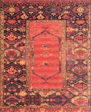 Multicolor 7' 10 x 10' Outdoor Tribal Rectangle Area Rug Weather Resistant for Patio, Deck, Terrace, Balcony, Porch Traditional Design Water Safe Outside Carpet for Sale at Rug Engine